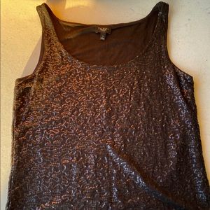 Talbots black sequin tank